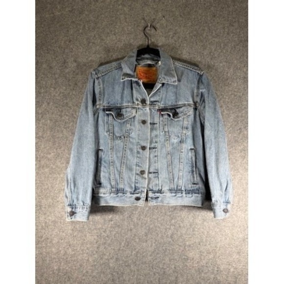 Levi Strauss Denim Jacket Women XS Light Wash Blue Jean Trucker Festival Western - Picture 1 of 8